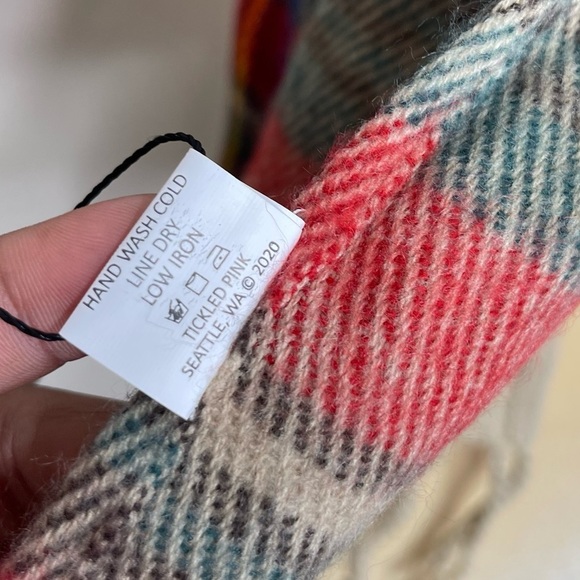 Fall Blanket Scarf by Tickled Pink Plaid Multicolored Fringe - Picture 8 of 10